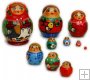 With a rooster micro 10 pc babushka dolls