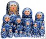 LARGE blue matryoshka 20 pc