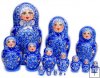 LARGE Blue 15 pc babushka dolls