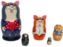 Cat-musician 5 pc nesting dolls
