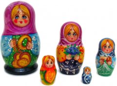 Bast shoes 5 pc matryoshka