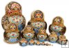 Large Woodburn Blue babushka dolls 15 pc