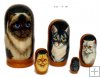 Himalayan Cat 5 pc matryoshka