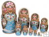 Large Woodburn Matryoshka Blue 10 pc