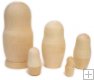 Blank unpainted nesting dolls 5 pc ~6"