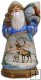 Large Hand Carved Santa with Reindeers ~12"