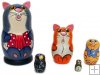 Cat-musician 5 pc nesting dolls
