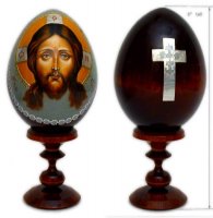 Christ wooden painted egg