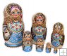 Large Woodburn Blue 7 pc nesting dolls