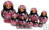 Flowers & Bird 15 pce nesting dolls