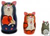 Cat and sour cream 3 pce Russian dolls