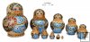 Woodburn Blue nesting dolls 10 pc