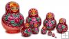 Purple Flowers on Maroon 10 pc matryoshka