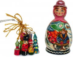 Babushka Doll "Winter fun" for Christmas Tree
