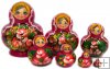 Flowery red 7 pc nesting dolls
