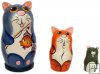 Cat gone fishing 3 pc nesting dolls