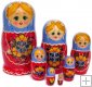 Flowers on red 7 pc matryoshka dolls