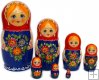 Flowers on blue 7 pc babushka dolls