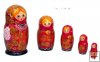 Khokhloma style 5 pc matrioshka