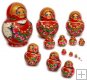 Floral Matryoshka in Red 15 pc