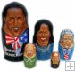 Obama US President Democrat 5 pc Nesting Dolls