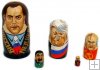 Russian & Soviet Leaders, Presidents 5 pc nesting dolls