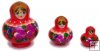 Red with flowers 3 pc babushka dolls